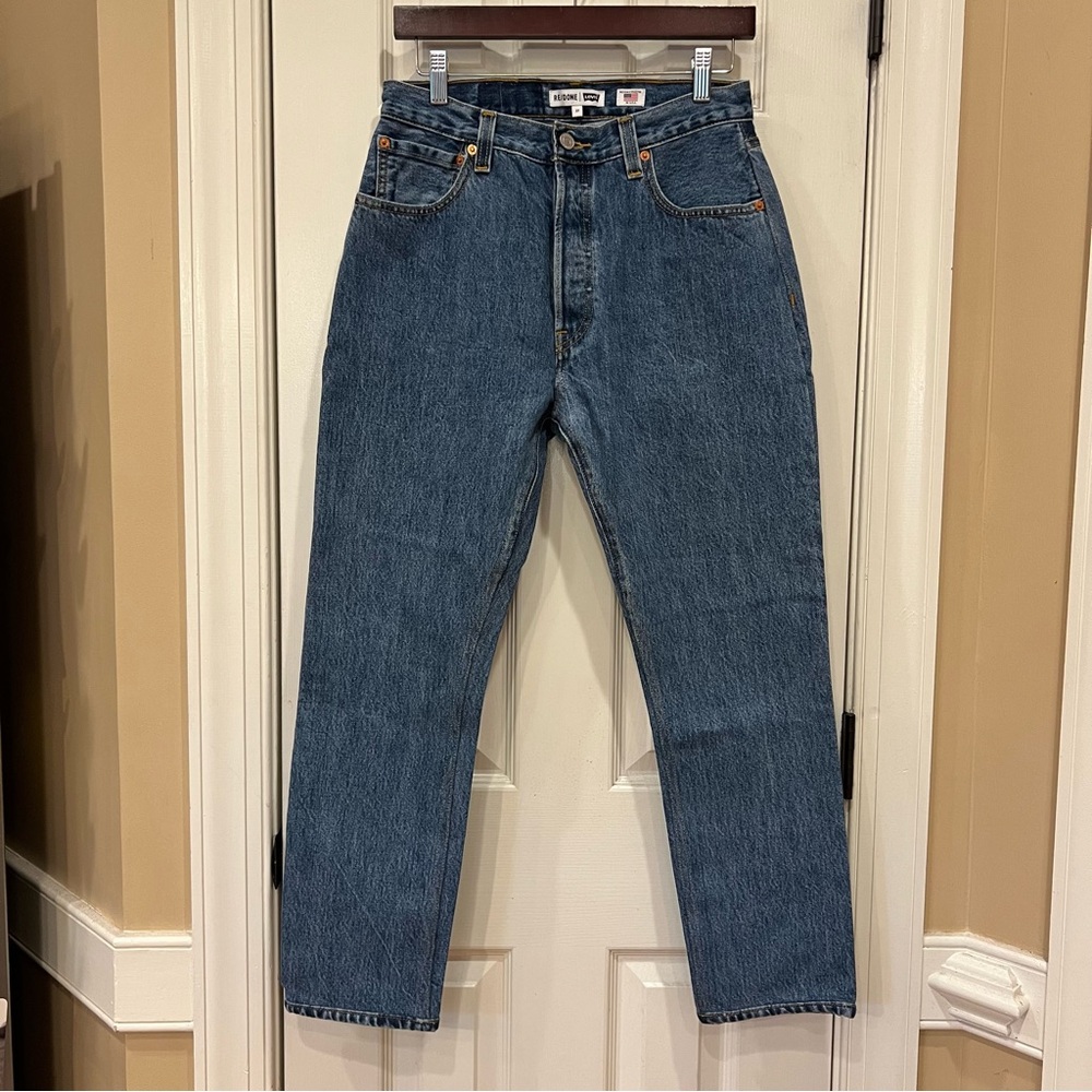 Re/Done Levi’s Jeans Women’s High Rise Ankle Crop Indigo Size 27